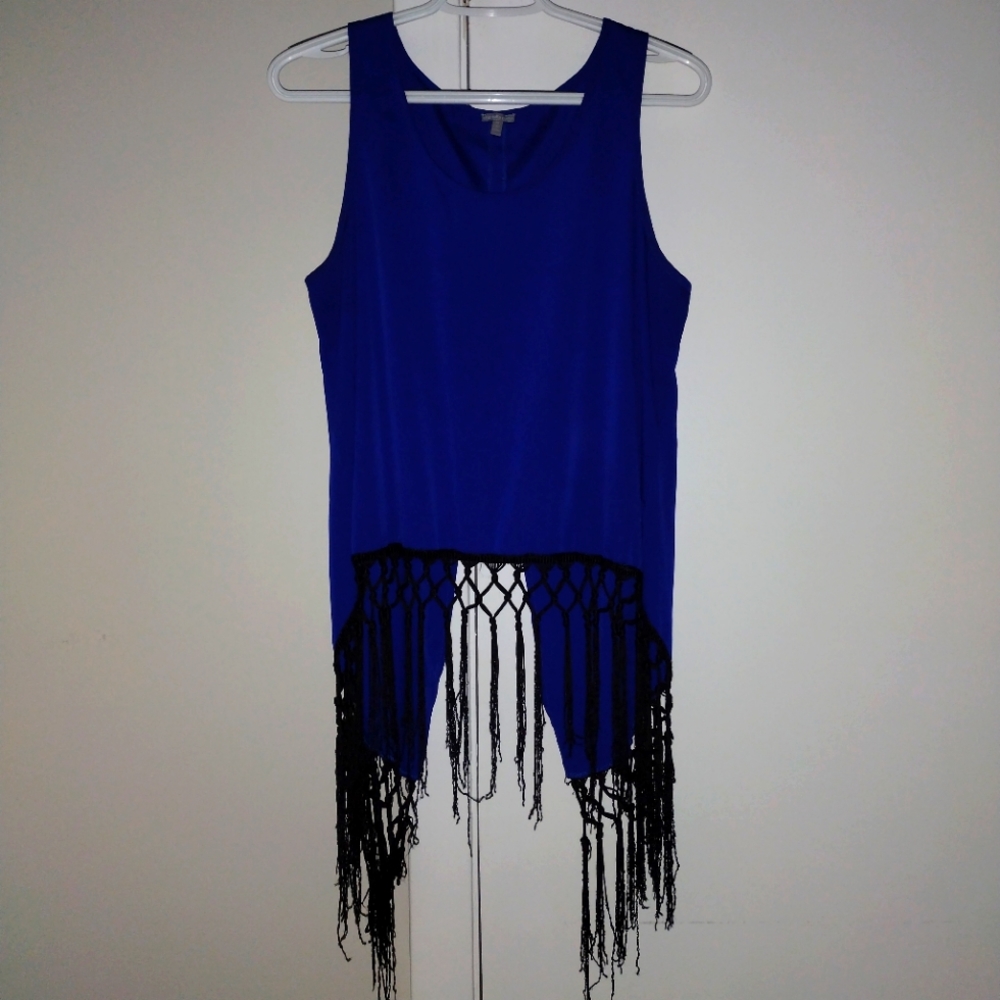Cute, Royal blue tank top/blouse with low cut back